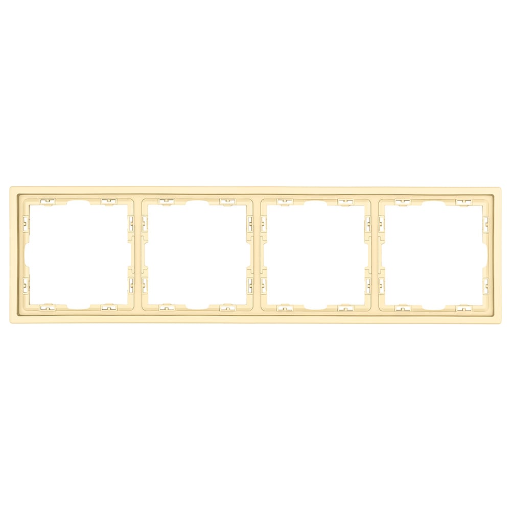 Рамка Vell тонкая золотая, пластик, 4 поста, 80х80 мм, модуль, Grand {V702168} 1398340