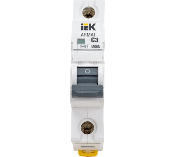 Изображение товара Автоматический выключатель IEK M06N 1P C 3А AR-M06N-1-C003