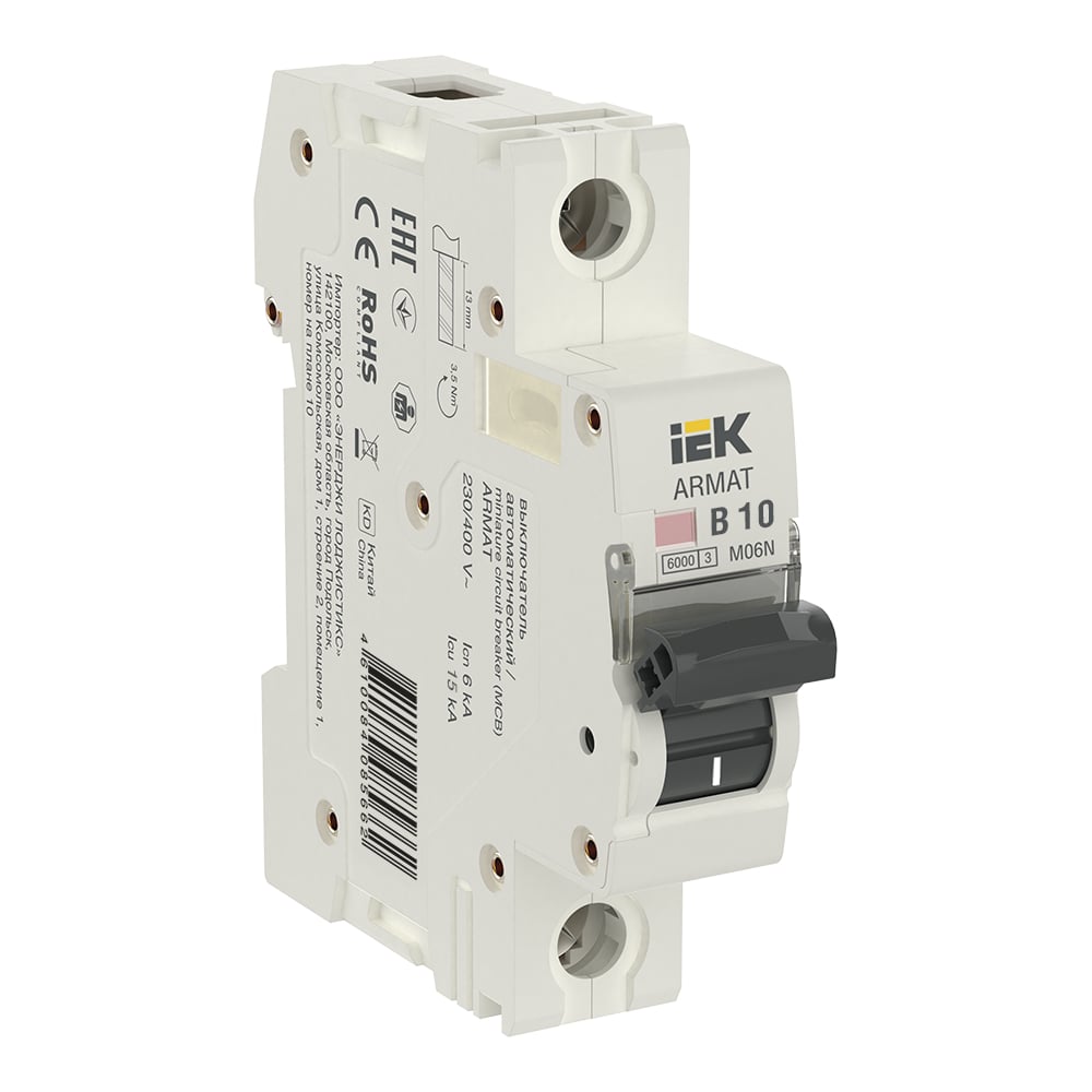 Изображение товара Автоматический выключатель IEK M06N 1P D 1А для защиты электросетей