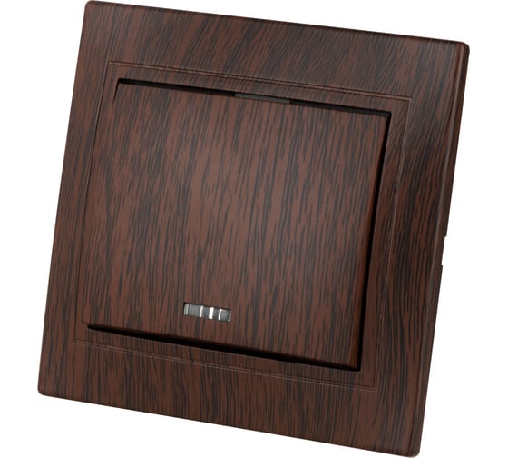 Изображение товара 1-клавишный выключатель с подсветкой TDM ELECTRIC ЭКО 10А, бук, Таймыр SQ1814-0304