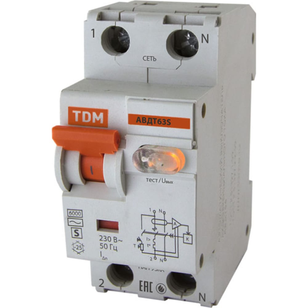 Автоматический выключатель дифференциального тока TDM дифференциальный автоматический выключатель tdm electric авдт 63 32 с 100 ма sq0202 0007