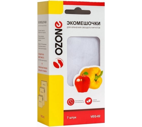 Изображение товара Мешочки для хранения овощей и фруктов OZONE VEG-02