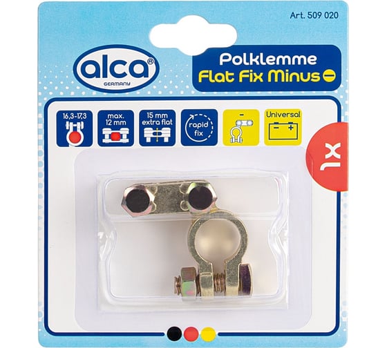 Изображение товара Клемма для АКБ Alca цинковый сплав под планку в блистере 509020