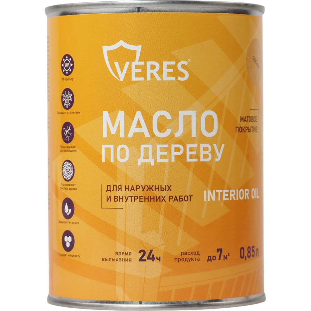 Изображение товара Масло для дерева Veres Interior Oil, 0,85 л, сосна 280573 Изображение товара Масло для дерева Veres Interior Oil, 0,85 л, сосна 280573