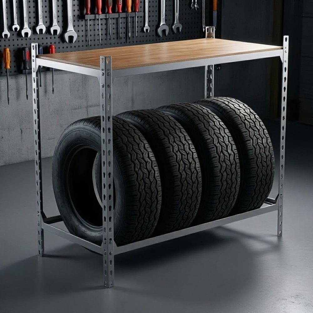 Стеллаж для колес HONEYCOMB Optimus Hook 1020х1220х507, 2 яруса 1 настил M-КШДЛФ1020х1220х507н