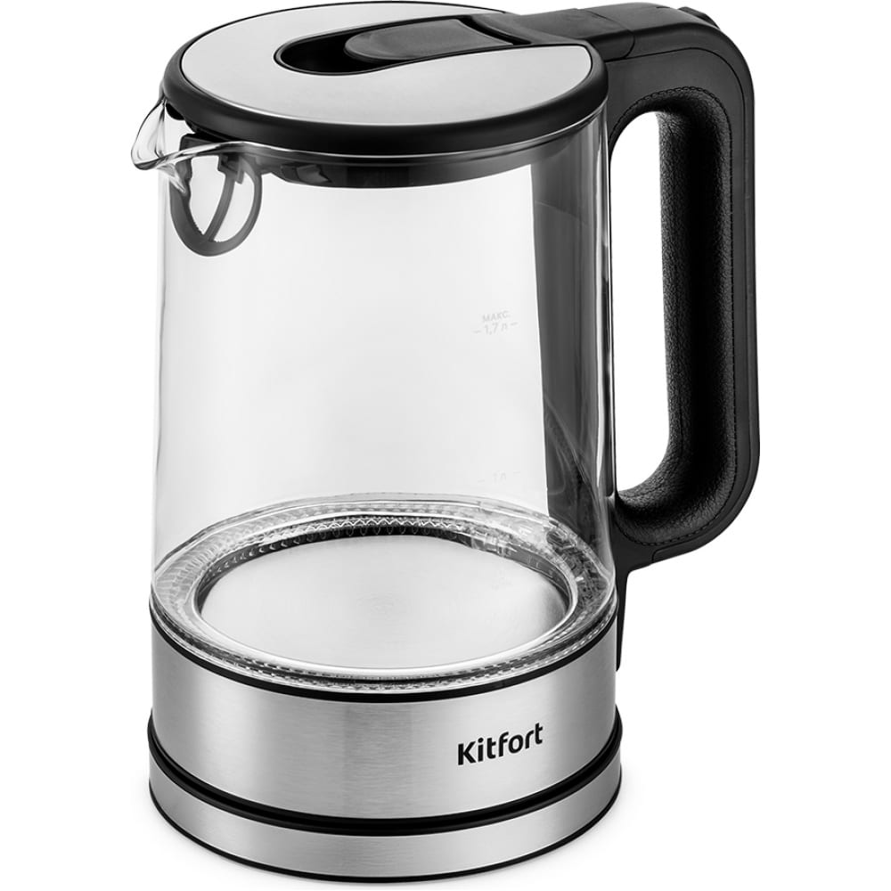 Чайник KITFORT, цвет серебристый/черный КТ-6128 - фото 1