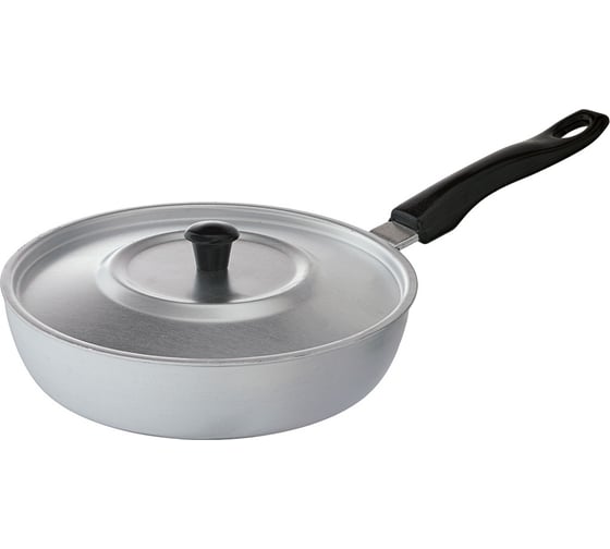 Изображение товара Сковорода Демидовский диаметр 26 см металлическая крышка пластиковая ручка МТ-028