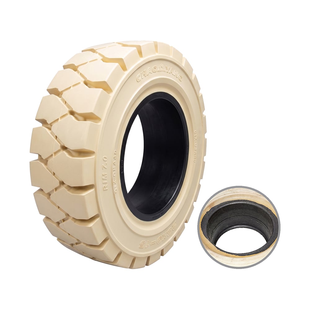 Шина цельнолитая с буртом CHAOYANG 28x9-15 немаркая (GHT01S) 28x9-15(GHT01S)NM+FF