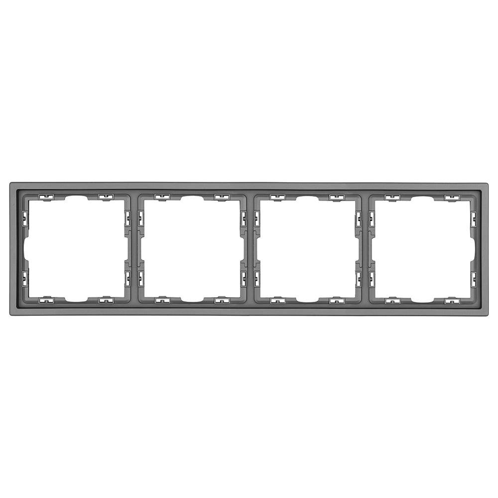 Рамка Vell тонкая серая, пластик, 4 поста, 80х80 мм, модуль, Grand {V702167} 1398339