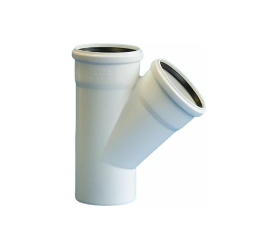 Изображение товара Тройник для бесшумной канализации ПОЛИТЭК из ПП 50x50/45 град 200505045