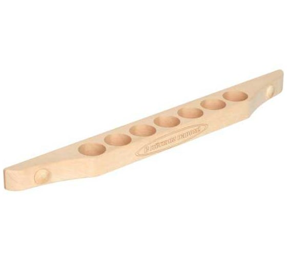 Изображение товара Полочка для масел Банные Штучки "С лёгким паром!" на 7 пузырьков, с заглушками, липа 32855