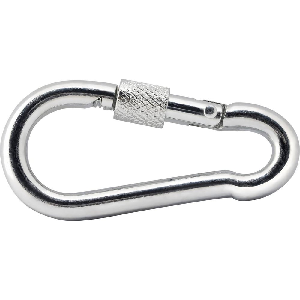 Карабин с фиксатором ARNO INDUSTRIES 6 мм 10 шт. DIN 5299D оцинкованная сталь для крепления и соединения тросов и цепей AF550060003110Ф-10