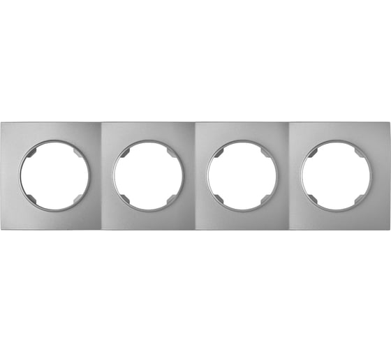 Изображение товара Рамка Bylectrica 4-х местная, серия ПРОВАНС квадрат, ЮЛИГ.735212.502 серебро