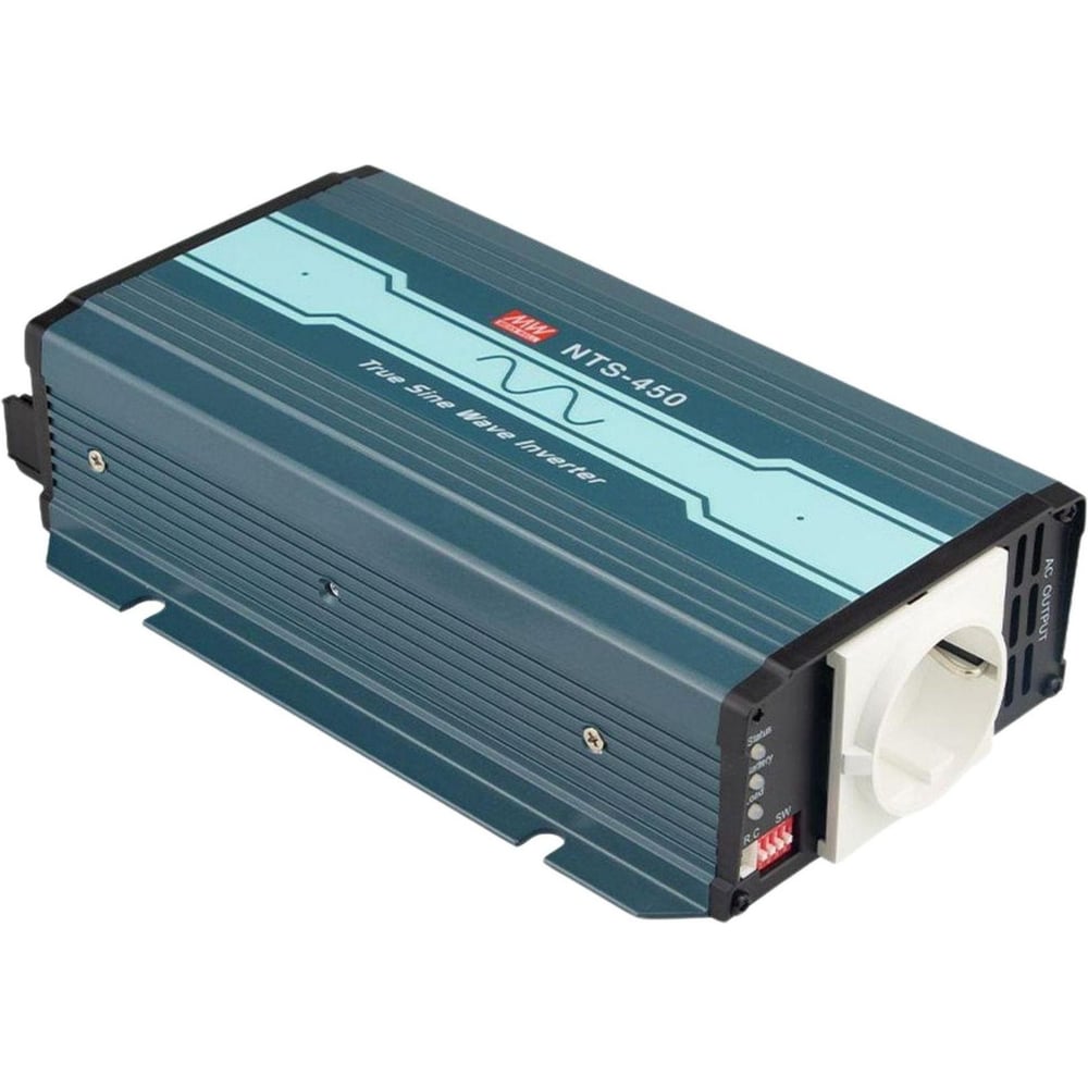 Инвертор MEAN WELL NTS-450-224EU 24В, 200-240В, 450Вт автомобильный с многоуровневой защитой, переключаемым выходным напряжением, встроенным вентилятором и чистым синусом 5303541