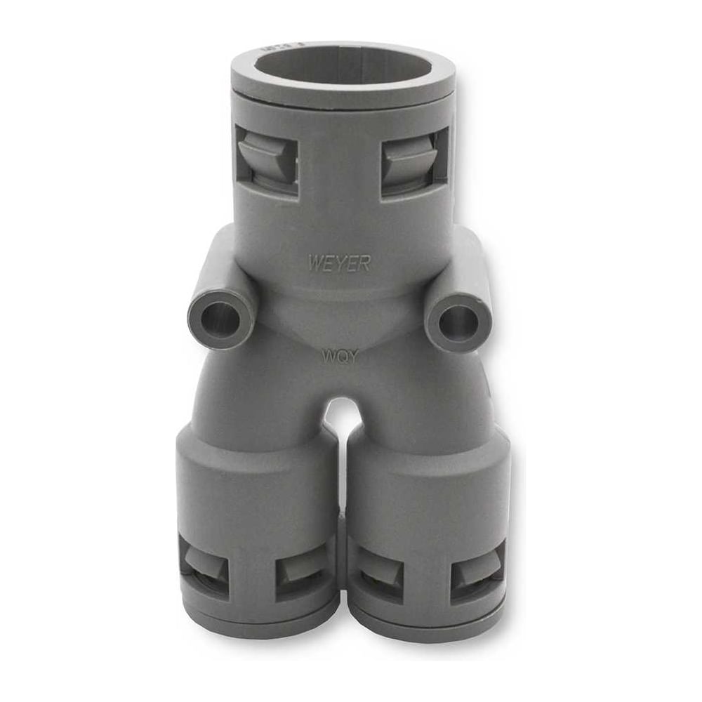 Фитинг пластиковый Weyer WQY-PA-21.2/2х15.8G разветвитель тройник, полиамид, цвет серый, гофра диам. 21,2/2X15,8 мм, IP68, -40C-+100C WE3600600