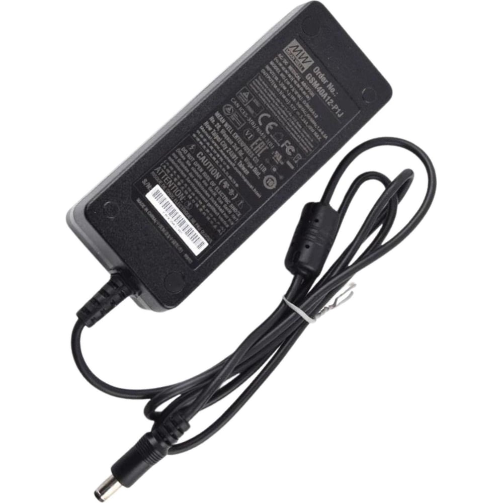 Адаптер питания настольный MEAN WELL 12В 3,34А GSM40A12-P1J, 40Вт, разъем DC, с усиленной защитой, для портативных медицинских устройств, LED-индикатор сети, длина кабел 1202507