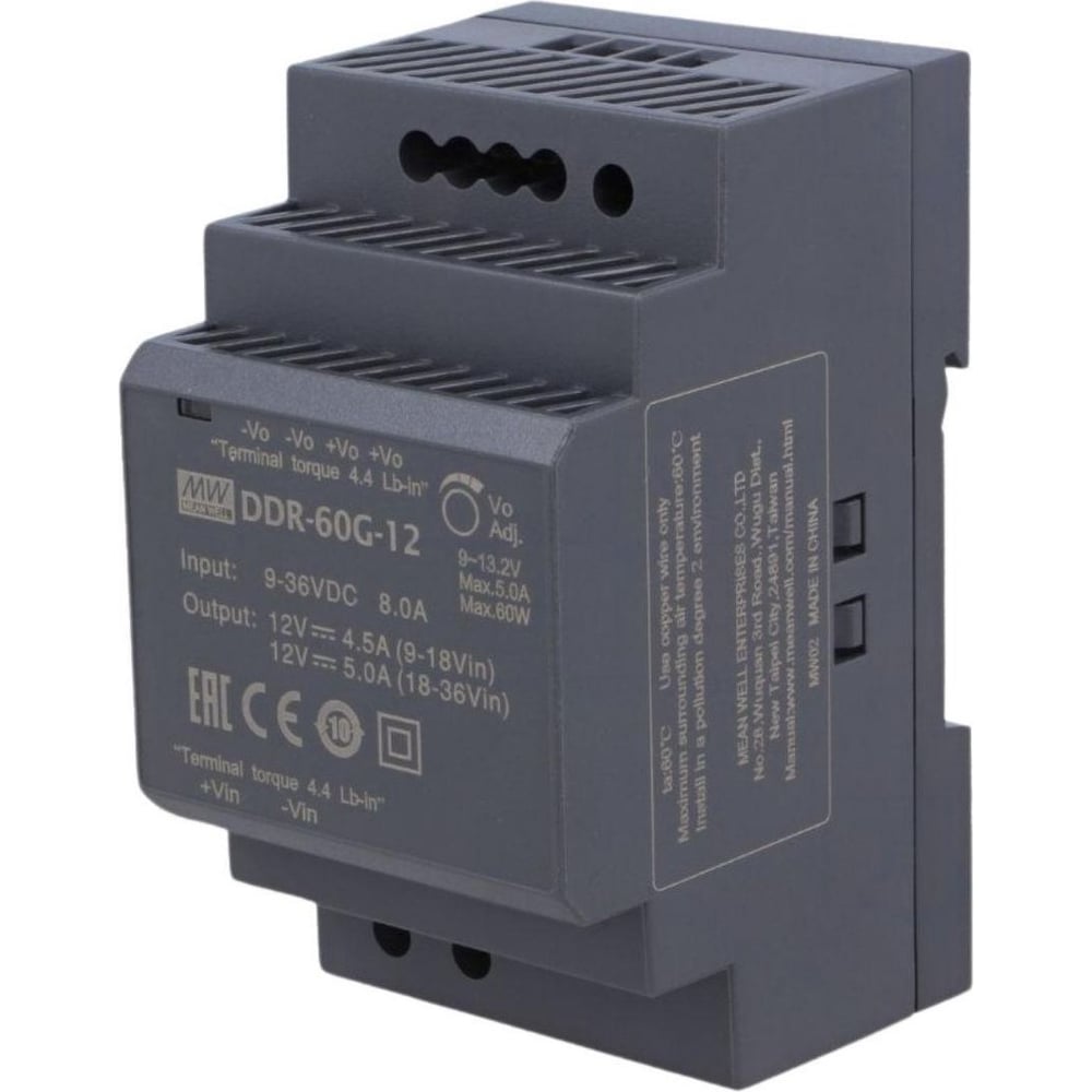 Блок питания на DIN-рейку MEAN WELL DDR-60G-12 DC/DC 60 Вт 12 В 2791877