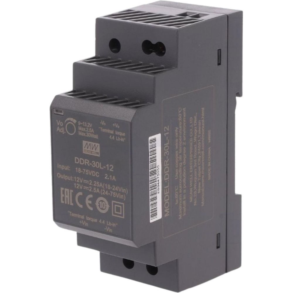 Блок питания на DIN-рейку MEAN WELL DDR-30L-12 DC/DC 30 Вт 12 В 2791874