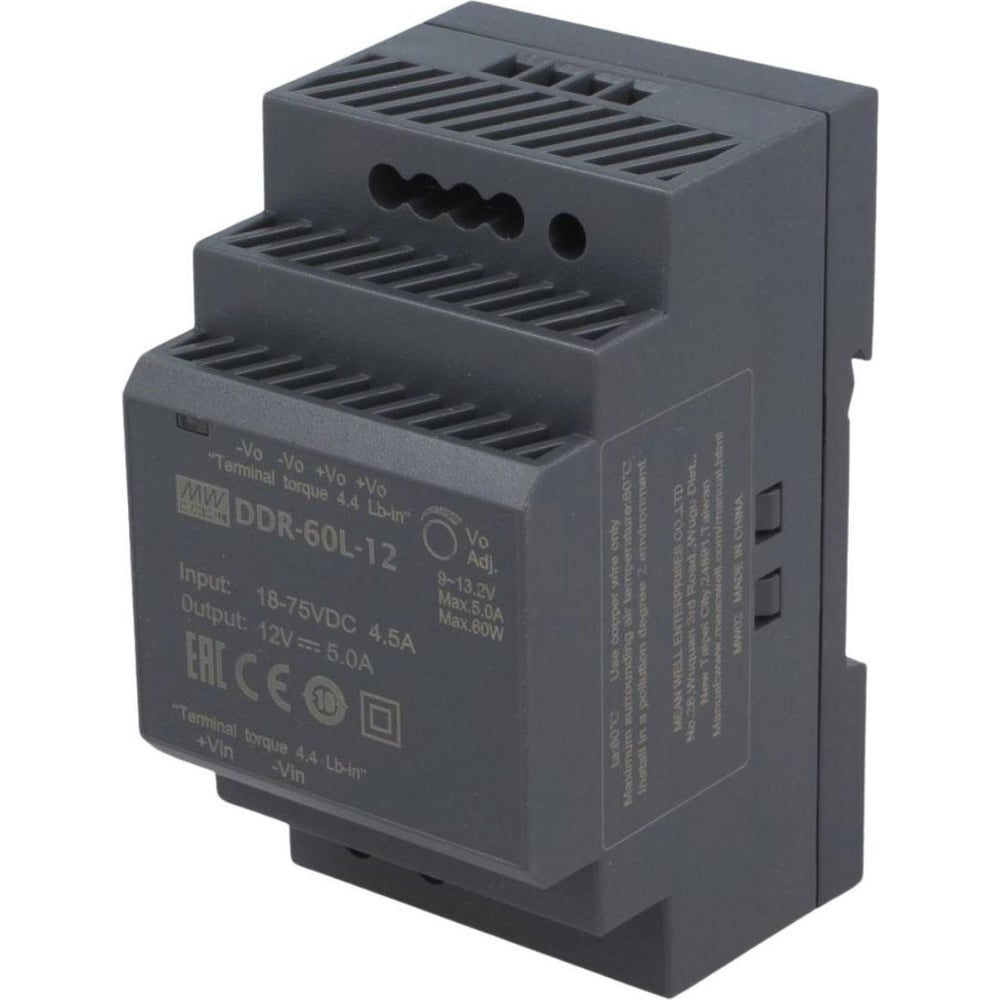 Блок питания на DIN-рейку MEAN WELL DDR-60L-12 DC/DC 60 Вт 12 В 2791881