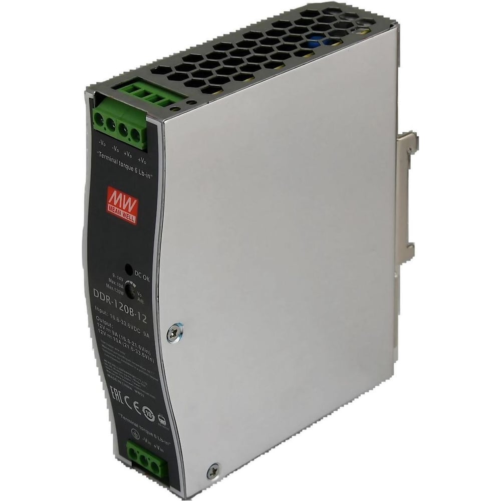 Блок питания на DIN-рейку MEAN WELL DDR-120B-12 DC/DC 120 Вт 12 В 2791857