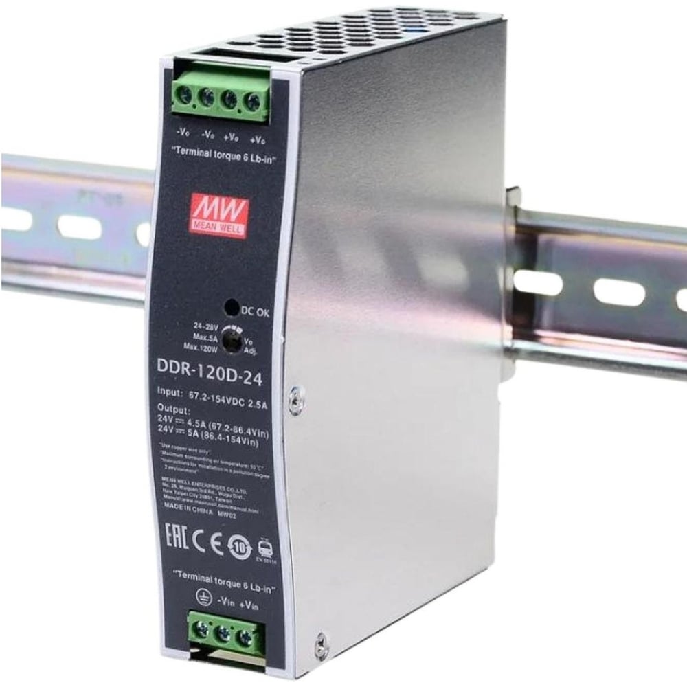 Блок питания на DIN-рейку MEAN WELL DDR-120D-24 DC/DC 120 Вт 24 В 2791861