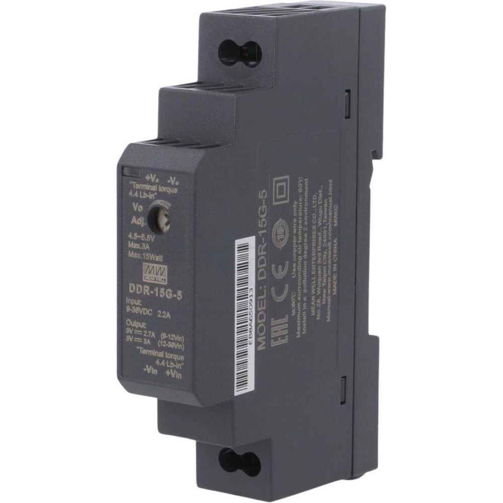 Блок питания на DIN-рейку MEAN WELL DDR-15G-5 DC/DC 15 Вт 5 В 2791863