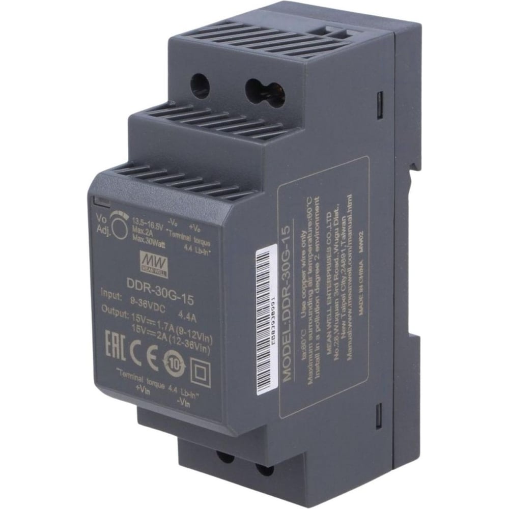 Блок питания на DIN-рейку MEAN WELL DDR-30G-15 DC/DC 30 Вт 15 В 2722347