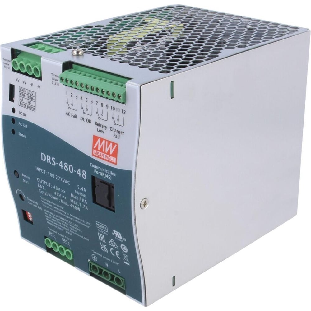 Блок питания на DIN-рейку MEAN WELL DRS-480-48 AC/DC 480 Вт 48 В 5339915