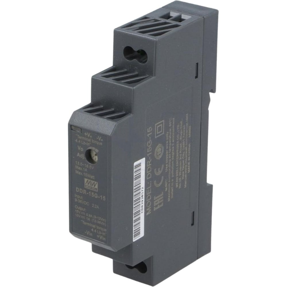 Блок питания на DIN-рейку MEAN WELL DDR-15G-15 DC/DC 15 Вт 15 В 2780978