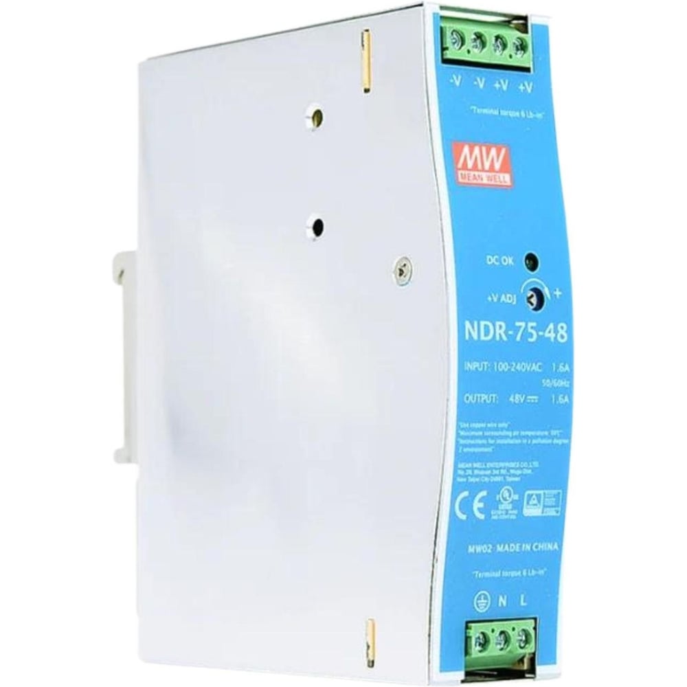 Блок питания на DIN-рейку MEAN WELL NDR-75-48 AC/DC 76.8 Вт 48 В 1369745