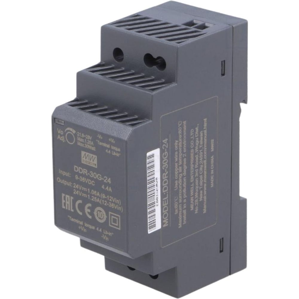 Блок питания на DIN-рейку MEAN WELL DDR-30G-24 DC/DC 30 Вт 24 В 2791871