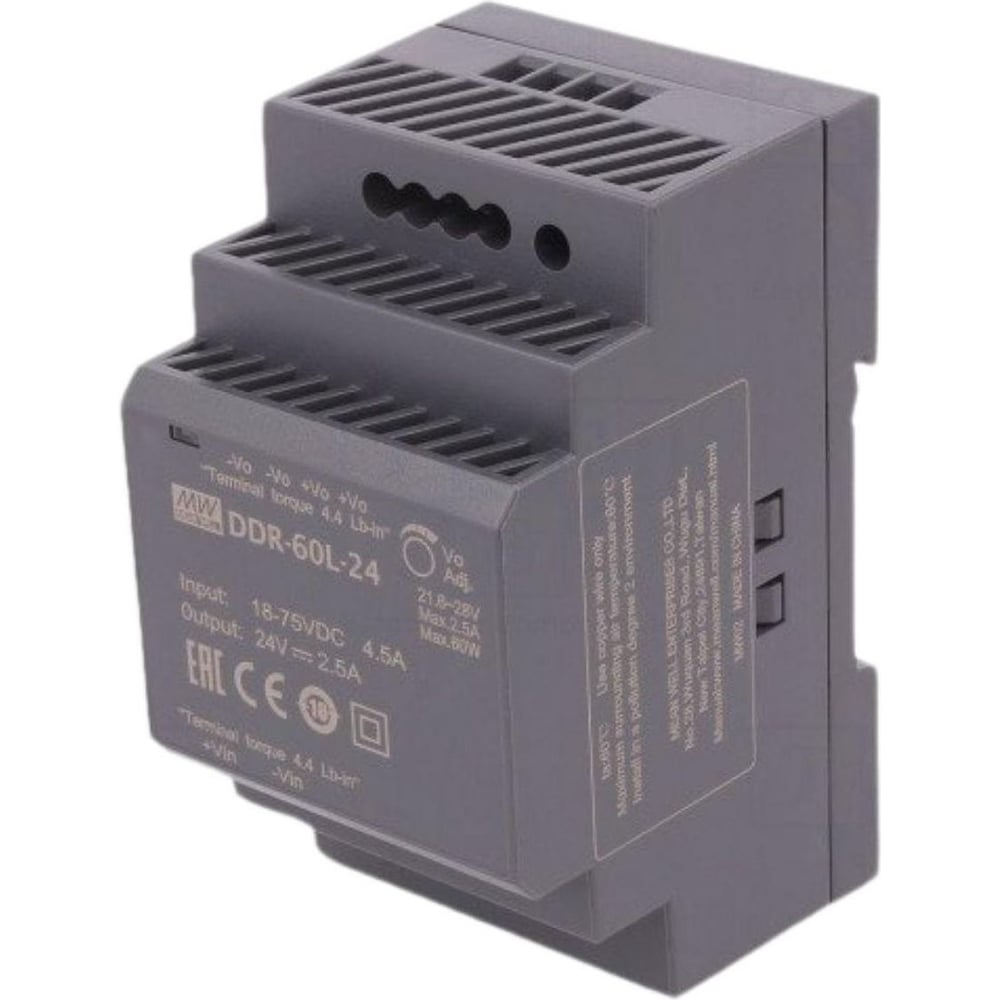 Блок питания на DIN-рейку MEAN WELL DDR-60L-24 DC/DC 60 Вт 24 В 2735990