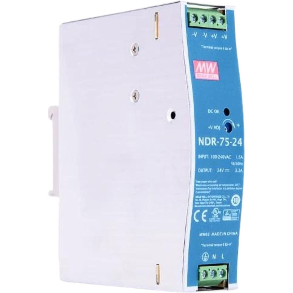 Блок питания на DIN-рейку MEAN WELL NDR-75-24 AC/DC 76.8 Вт 24 В 1369744