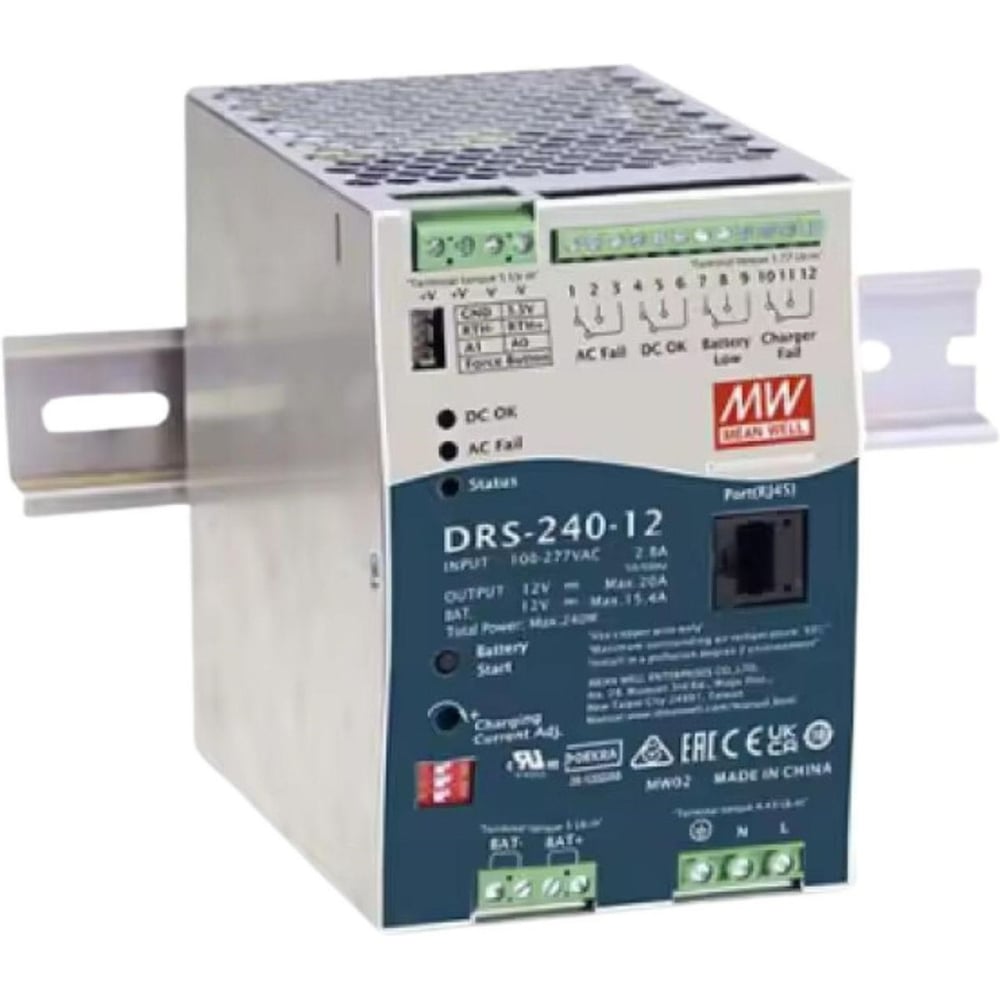 Блок питания на DIN-рейку MEAN WELL DRS-240-12 AC/DC 240 Вт 12 В 5339919