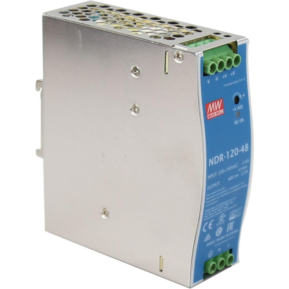 Блок питания на DIN-рейку MEAN WELL NDR-120-48 AC/DC 120 Вт 48 В 1369759