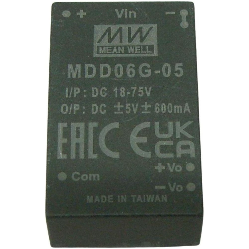 DC/DC-преобразователь на печатную плату изолированный MEAN WELL MDD06G-05 биполярный выход, для медицинских устройств стандарт EN60601-1 (2xMOPP) в корпусе DIP-24 6 В 3943364