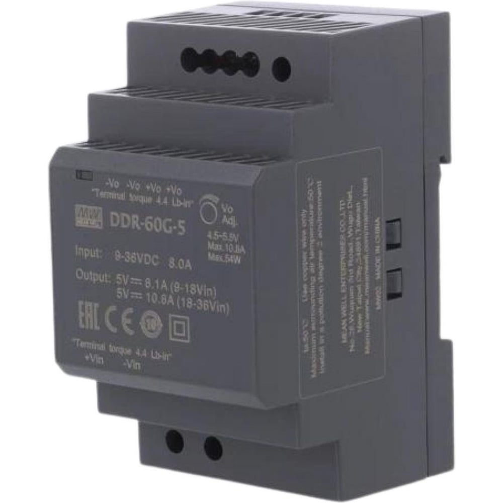 Блок питания на DIN-рейку MEAN WELL DDR-60G-5 DC/DC 60 Вт 5 В 2791879
