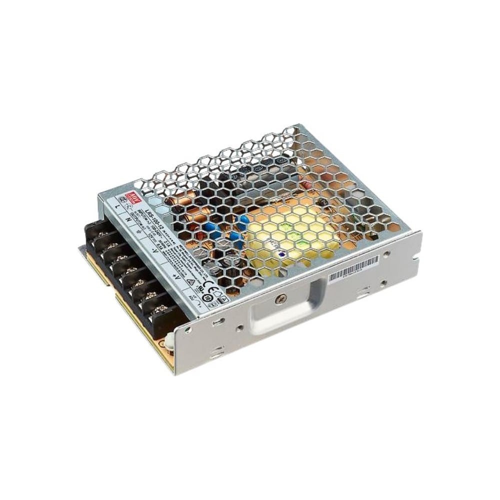 Блок питания импульсный MEAN WELL LRS-100-12 100 Вт 12 В 8.5 А, полный диапазон, комплекс защит, металлический сетчатый корпус, без вентилятора, компактный, низкое энерг 1928399