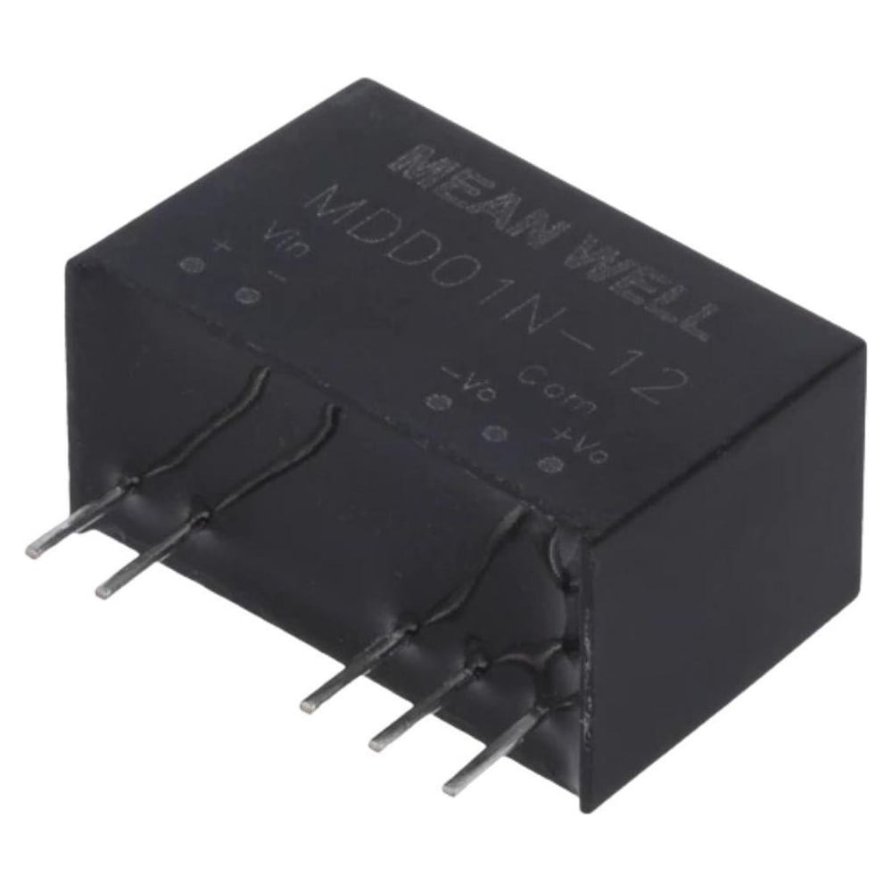 DC/DC-преобразователь на печатную плату изолированный MEAN WELL MDD01N-12 биполярный выход, для медицинских устройств стандарт EN60601-1 (1xMOPP/2xMOPP) в корпусе SIP 3915844