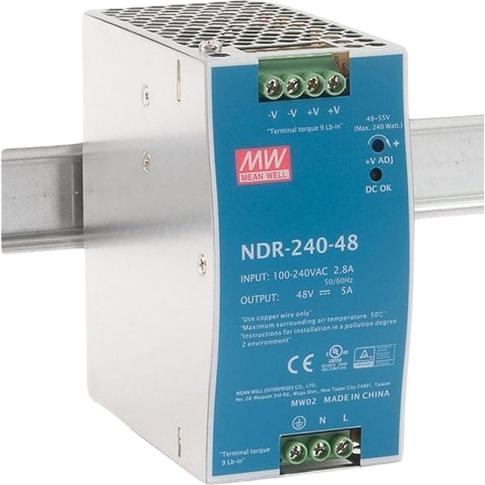 Источник питания MEAN WELL NDR-240-48 AC/DC на DIN-рейку 240 Вт 48 В 1924726