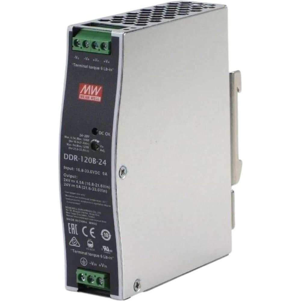 Блок питания на DIN-рейку MEAN WELL DDR-120B-24 DC/DC 120 Вт 24 В 2783572