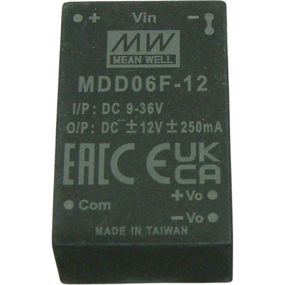 DC/DC-преобразователь на печатную плату изолированный MEAN WELL MDD06F-12 биполярный выход, для медицинских устройств стандарт EN60601-1 (2xMOPP) в корпусе DIP-24 6 В 3943363