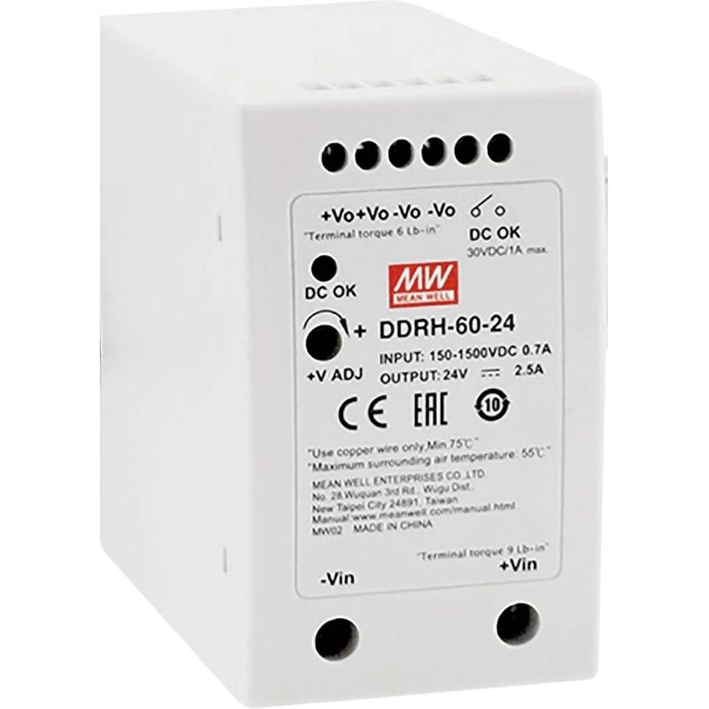 Блок питания на DIN-рейку MEAN WELL DDRH-60-24 DC/DC 60 Вт 24 В 3489415
