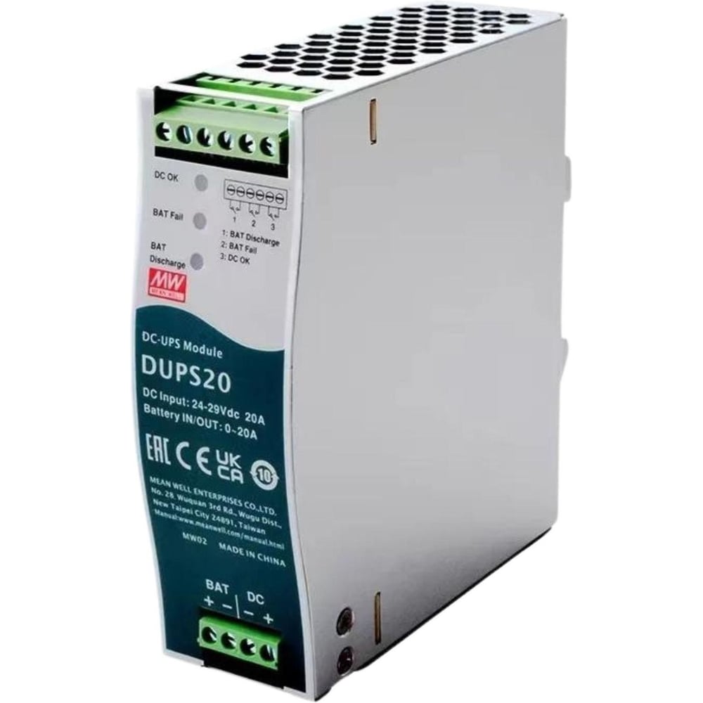 Контроллер ИБП MEAN WELL DUPS20 UPS на DIN-рейку 3976280