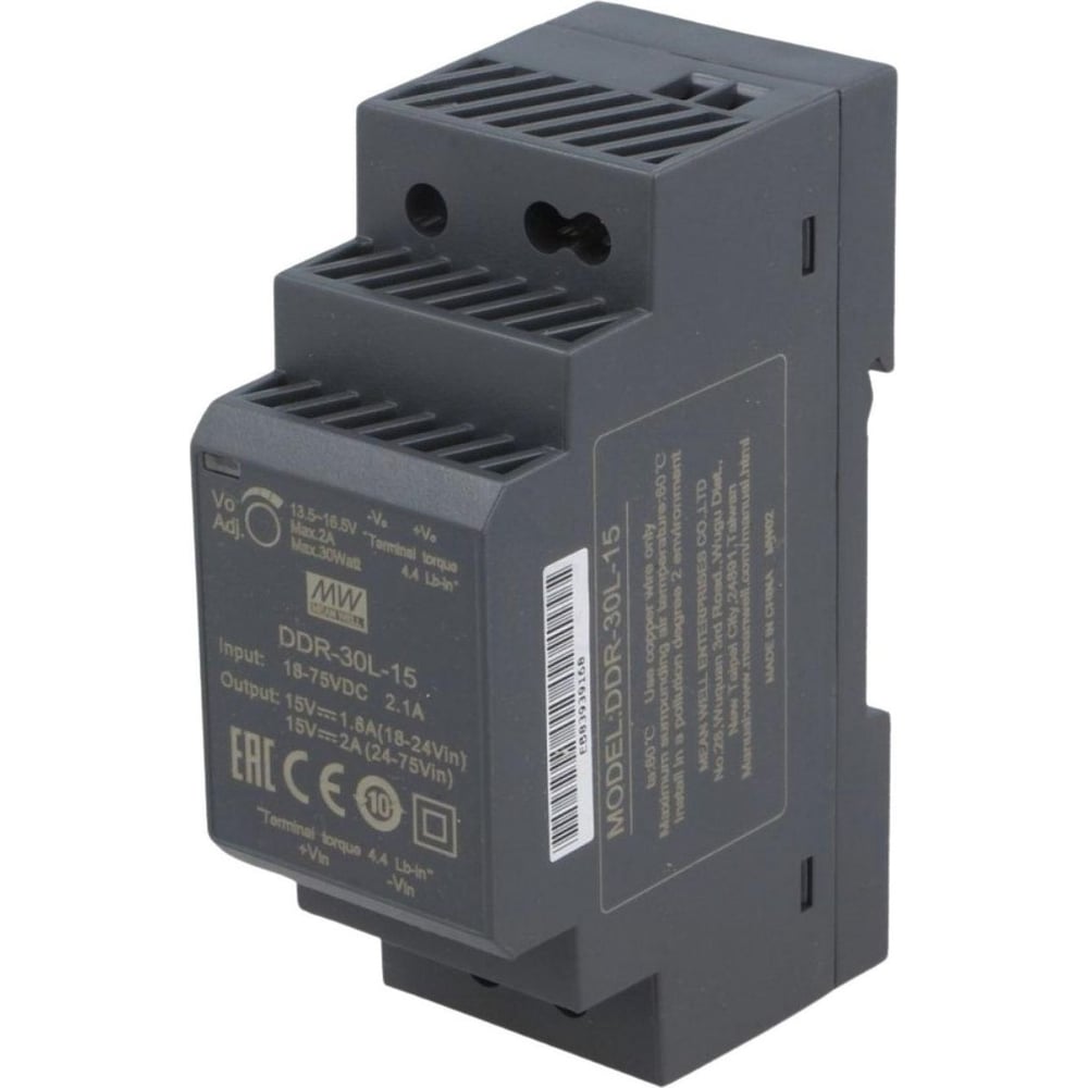 Блок питания на DIN-рейку MEAN WELL DDR-30L-15 DC/DC 30 Вт 15 В 2791873