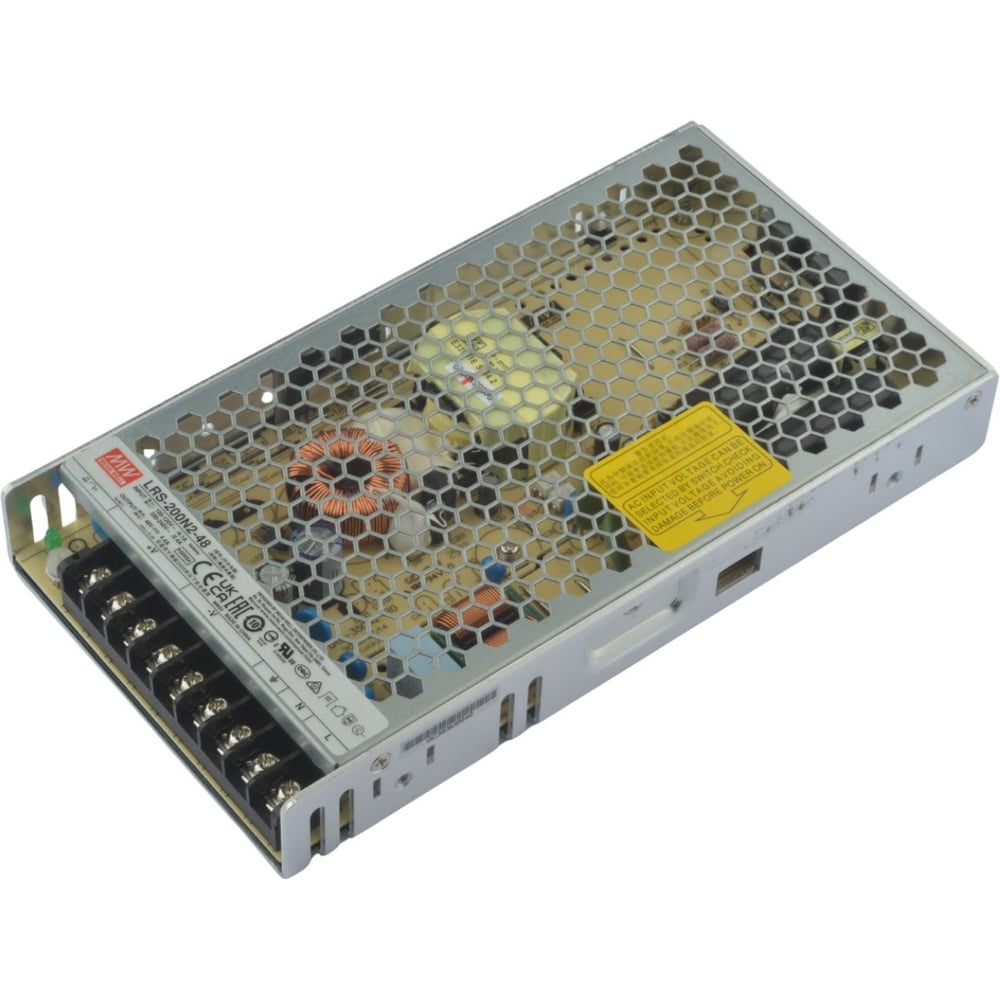 Блок питания импульсный MEAN WELL LRS-200N2-48 200Вт 48В 4.4А, поддержка пиковой мощности до 400Вт, широкий входной диапазон, комплекс защит, металлический сетчатый корп 5916968