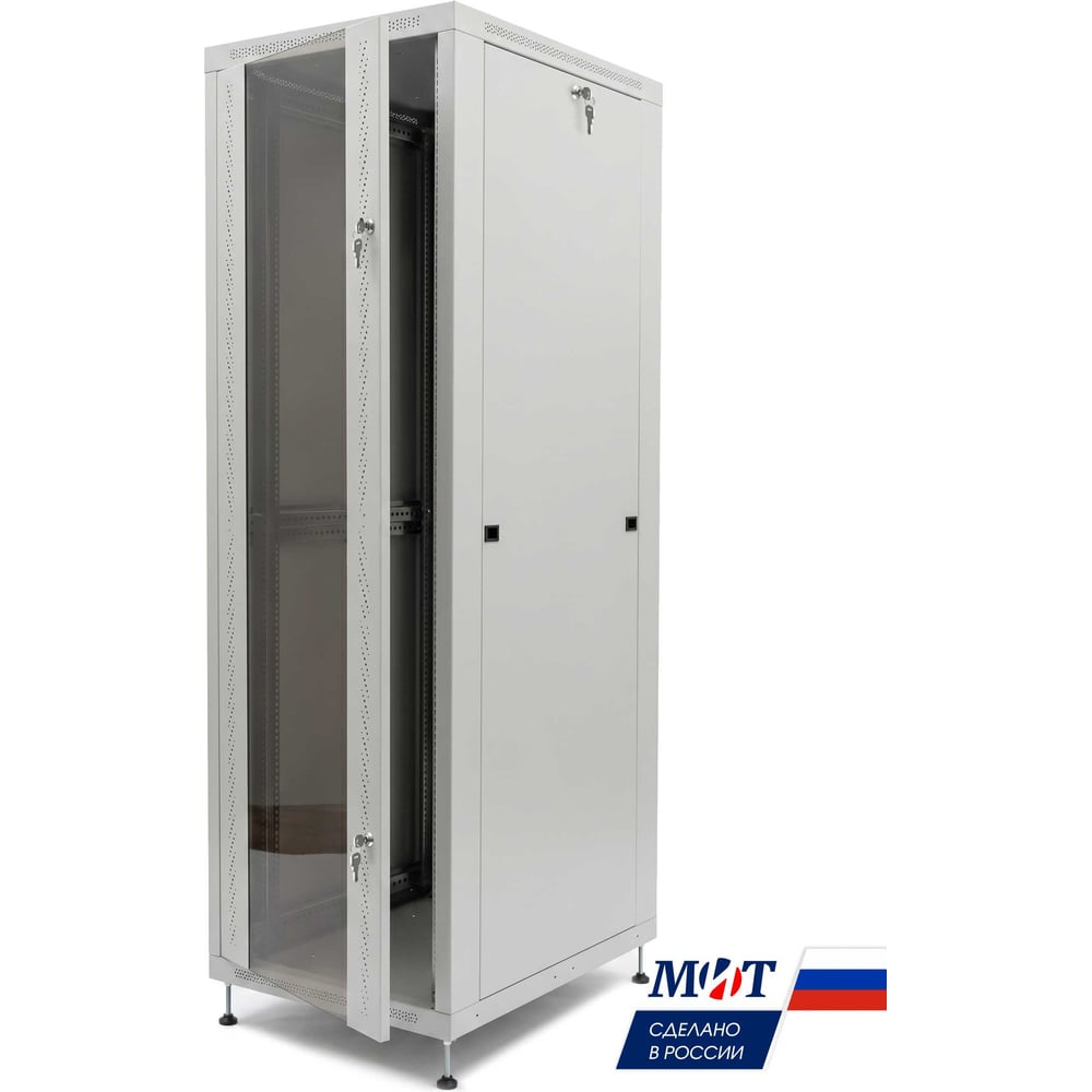Шкаф телекоммуникационный напольный W&T ШТН 19 МИТ-42.60.80.ССМ дверь перед стекло зад.металл (корпус 1мм) МИТ-42.60.80.ССМ-ШТН