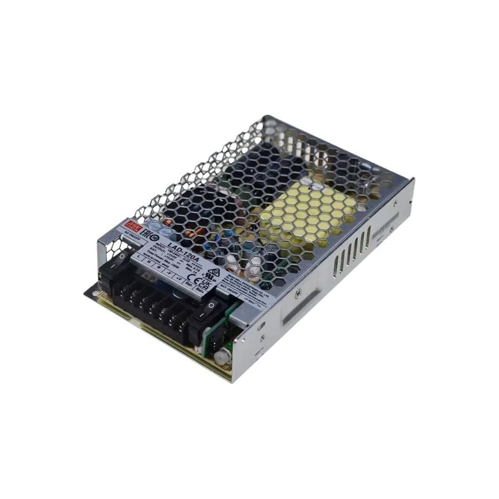 Блок питания AC/DC MEAN WELL LAD-120A 120Вт, 14В, 8А, универсальный вход, защита от КЗ, перегрузки, перенапряжения, перегрева, переполюсовки, для охранно-пожарной сигнализации 5303811