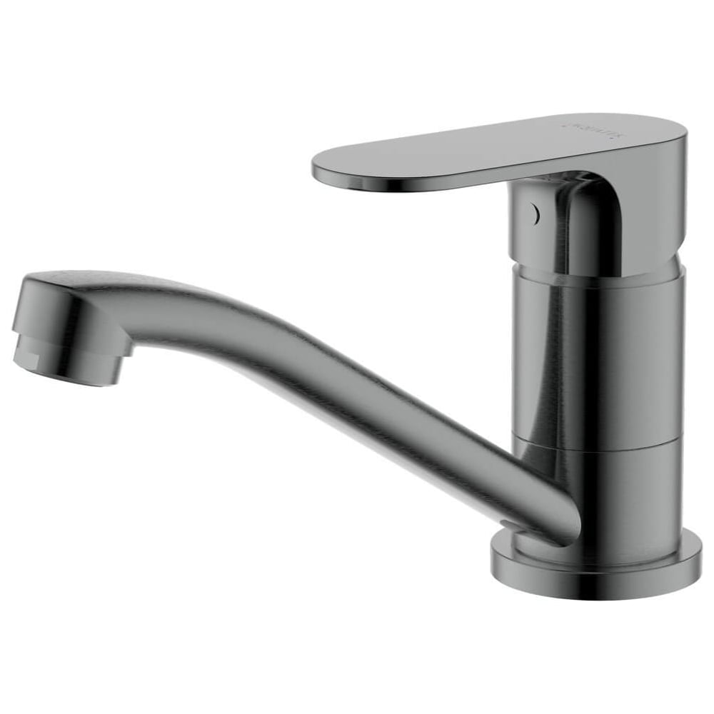 Смеситель для раковины AQUATEK AQ1907BGM АЛЬФА 70 без донного клапана, оружейная сталь 00000147225