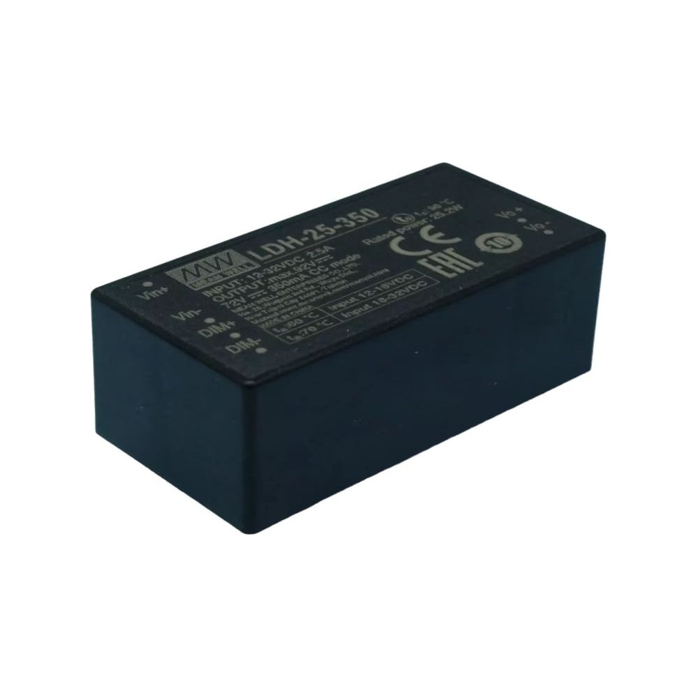 Повышающий DC/DC светодиодный драйвер MEAN WELL LDH-25-350 на печатную плату 25 Вт 12.5-72 В 0.35 А 3674519